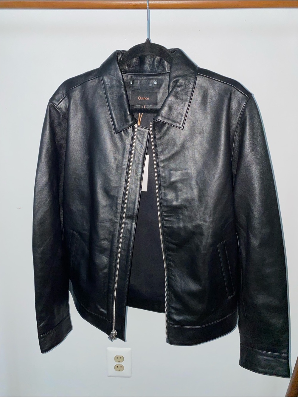 Quince Leather Harrington Jacket